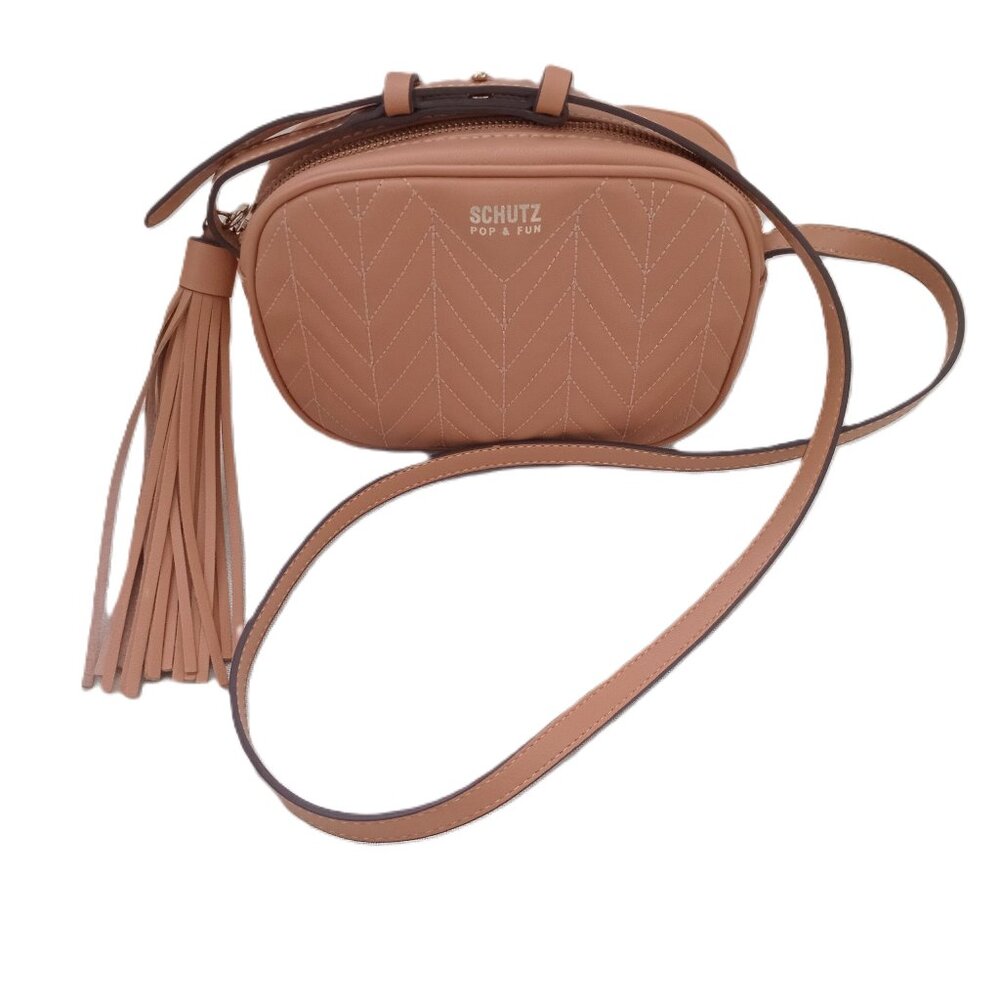 Kate Schutz Pop & Fun Women's Crossbody Bag Nude Quilted Faux Leather Preppy
